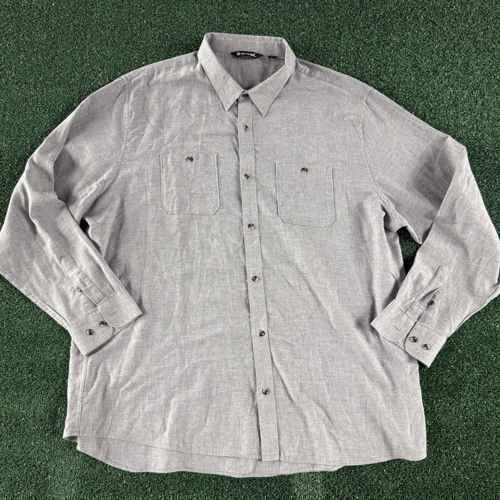 Travis Mathew Men's Long Sleeve Button Shirt Size 3XL XXXL Gray